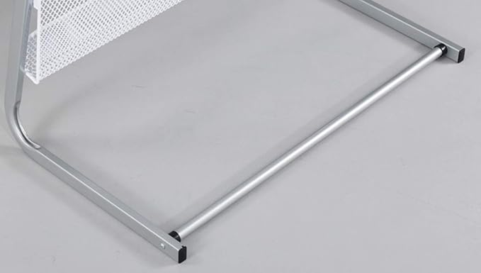 GENMO Floor-Standing Magazine Rack, Carbon Iron Steel, Silver, 4 Large Shelves, Convenient Installation, Suitable for Reception Areas