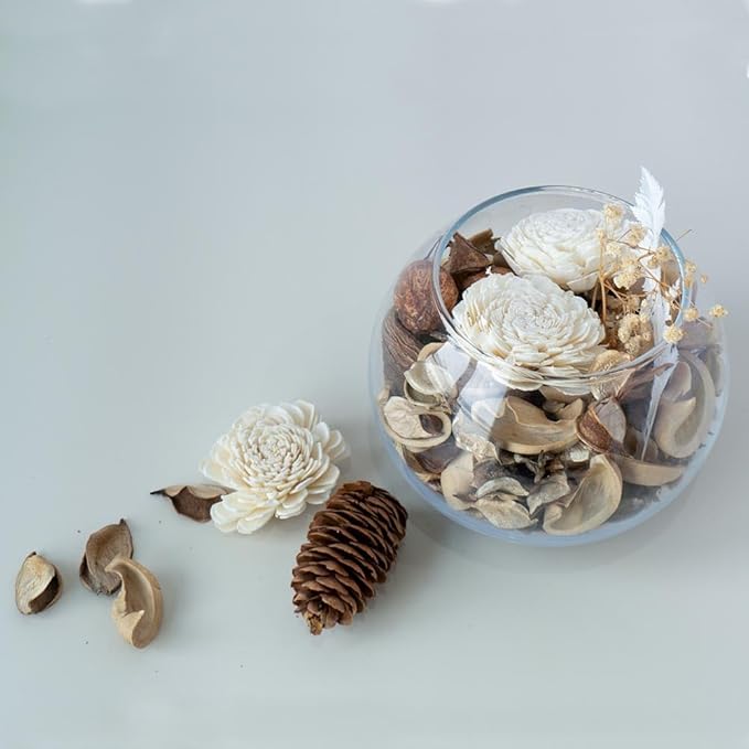 Qingbei Rina Spring Potpourri Bags, Mangnolia Scented Potpourri Bowl Filler,White Decorative Dried Flowers,Home Fragrance Sachet,Vase Fillers,Bathroom Decor(10oz)