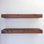 Urbandi Modern Floating Shelves 3 Inches Thick for Wall, Wide Shelves for Kitchen, Living Room, Bedroom, and Bathroom, Natural Pine Wood, Rustic Wooden Shelf, (Set of 2) (Provincial, 24Lx3Hx8D)
