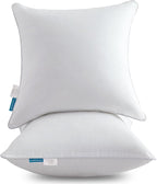 Oubonun 16 x 16 Throw Pillow Inserts Set of 2-100% Cotton Cover - White Couch Bed Decorative Pillow Pair