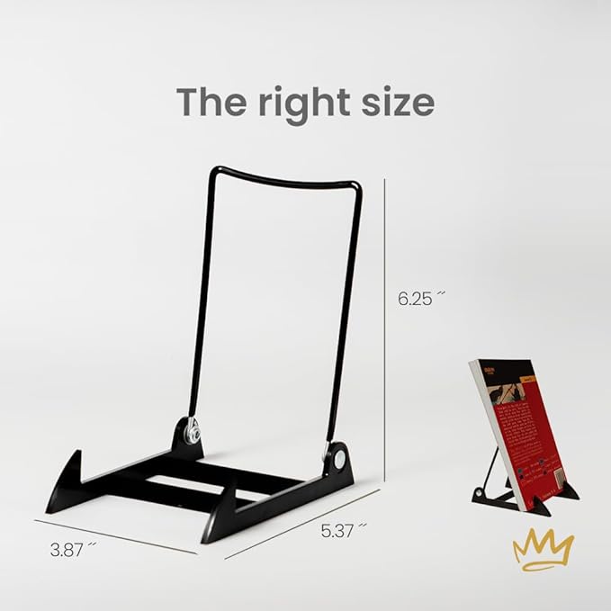 KINGDOM SOLUTIONS MADE IN USA 2-Pack Adjustable Acrylic Easels - Plate Stand - Sturdy Book Stand for Art, Pictures, Plates, Frames - Unique on the Market