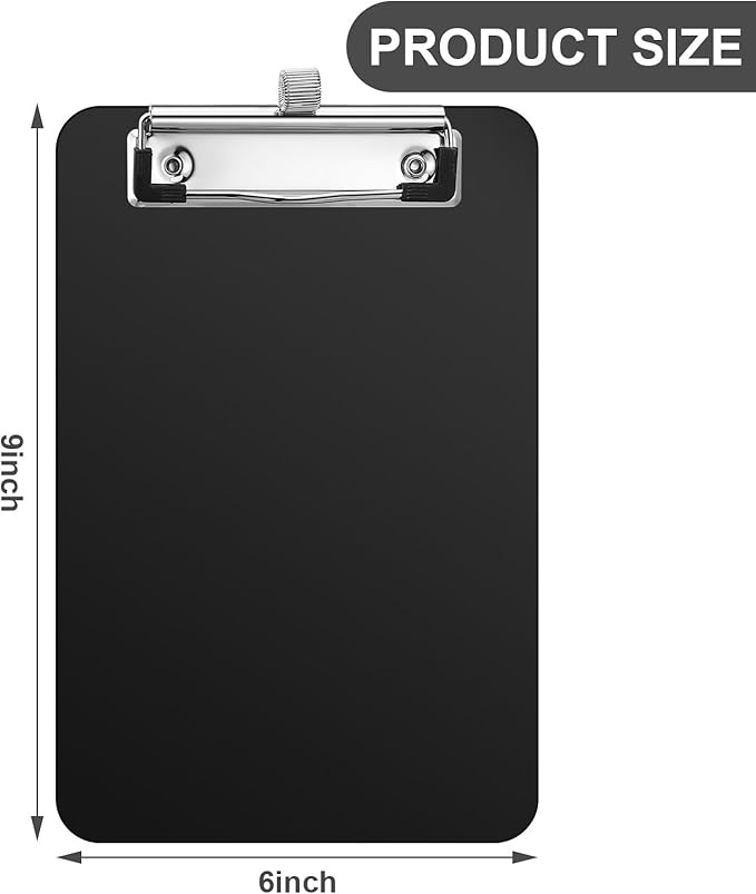 Sabary 24 Pack Bulk Mini Clipboards with Pen Holder Clip Black A5 Memo Clipboard 6x9 Plastic Check Presenters for Restaurants School Office Hotel Shopping List (Pen Not Included)