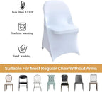 50 Pcs White Folding Chair Cover Washable Removable Universal Fitted Chair Cover Protector for Wedding Party Banquet Holidays Celebration Decoration Chair Covers