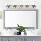 MELUCEE 5-Light Bathroom Vanity Light Brushed Nickel Finish with Clear Glass Shade, Modern Wall Mount Light Fixtures for Bedroom Powder Room Hallway