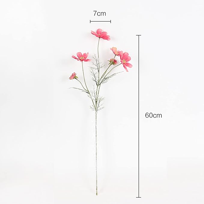 2 Pcs Artificial Flowers Plants Coreopsis Silk Flower Arrangements Wedding Bouquets Decorations Plastic Floral Table Centerpieces for Home Kitchen Garden Party Decor Approx 23.6'' High - Deep Powder