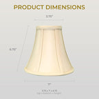 Royal Designs, Inc. BSO-704RC-7BG True Bell Basic Lamp Shade with Round Clip, 3.75 x 7 x 6.75, Beige
