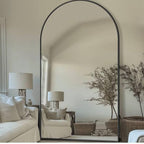 MISSDAY Oversized Arched Full Length Mirror, 81"x41" Black Full Body Mirror with Stand, Floor Mirror Large Free Standing, Leaning or Hanging, Aluminum Frame Mounted Mirrors Wall Mirrors for Bedroom