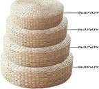 HUAWELL 2 Pack Tatami Floor Pillow Sitting Cushion Bigger Size,Round Padded Room Floor Straw Mat for Outdoor Seat (Dia: 19.7)