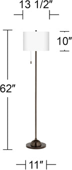 Swell Bronze Club Floor Lamp with Print Shade