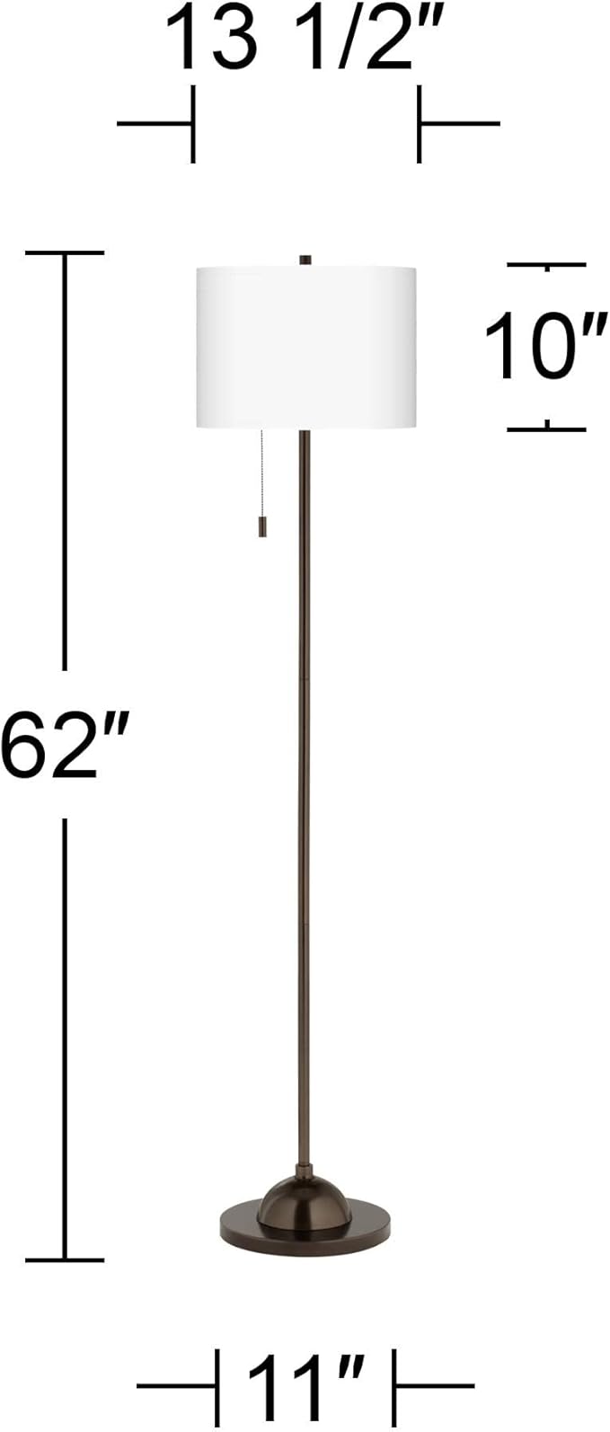 Swell Bronze Club Floor Lamp with Print Shade