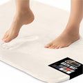 GORILLA GRIP Memory Foam Bath Mat, Soft Absorbent Velvet Bathroom Mats, Durable Dots on Underside, Machine Washable Bathmat, Carpet Rug Room Decor for Shower Tub Floor RV, 24x17 Rugs, Cream