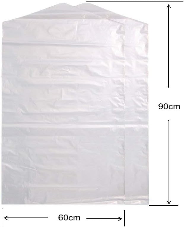 100 Pack Garment Bag Transparent Clothing Dust Cover Dustproof Hanging Clothes Suit Dress Jacket Cover for Dry Cleaner, Home Storage,Travel, Clothes Storage Closet,23.6 x 35.4 inches