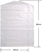 100 Pack Garment Bag Transparent Clothing Dust Cover Dustproof Hanging Clothes Suit Dress Jacket Cover for Dry Cleaner, Home Storage,Travel, Clothes Storage Closet,23.6 x 35.4 inches