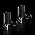 2 PCS Acrylic Plate Stand Clear Acrylic Easel Display Stand with Deep Support Shelves Display Holder for Card, Frame, Picture, Magazine, Book, CD 3 × 2.6 × 2.2 Inch