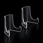 2 PCS Acrylic Plate Stand Clear Acrylic Easel Display Stand with Deep Support Shelves Display Holder for Card, Frame, Picture, Magazine, Book, CD 3 × 2.6 × 2.2 Inch