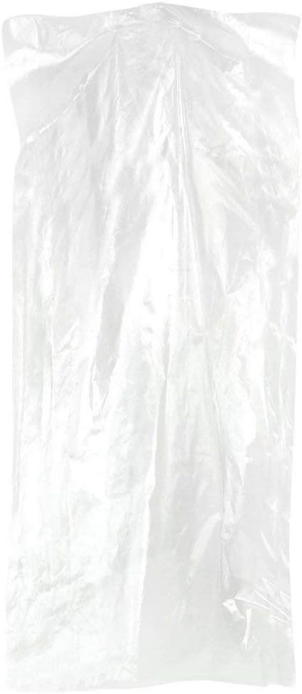 100 Pack Garment Bag Transparent Clothing Dust Cover Storage Bag Suitable for Wedding Dresses Long Skirts Windbreakers Down Jackets 23.6x59 inches