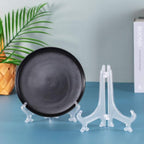 Artliving 7 Inch Clear Plastic Easels or Stand/Plate Holders to Display Pictures or Other Items at Weddings, Home Decoration, Birthdays, Tables (12 Pack)