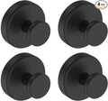 Suction Cup Hooks for Door Wreaths, Vacuum Suction Wreath Hanger for Front Door Window Glass, Bath Robe Looafh Shower Hooks for Inside Shower - 4 Pack, Black