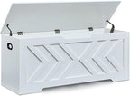Storage Chest Extra Large,Storage Trunk with 2 Safety Hinges,Wooden Storage Bench,Shoe Bench,47.2x15.7x19.1 Inch,Easy Assembly,Storage Bench for Bedroom,Living Room,entryway (White, 47.2x15.7x19)