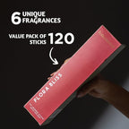 Folkulture Incense Sticks with Holder (120 Sticks) | Set of 6 Floral Incense Sticks For Room Fragrance, Valentines Day Gifts | No Charcoal, Non Toxic, 45 Min, Long Burning Jasmine, Rose Insence-Sticks