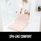 GORILLA GRIP Memory Foam Bath Mat, Soft Absorbent Velvet Bathroom Mats, Durable Dots on Underside, Machine Washable Bathmat, Carpet Rug Room Decor for Shower Tub Floor RV, 30x20 Rugs, Pink