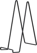Large Plate Holder Display Stand - 12 inch Super Tall Big Plate Stands for Heavy Duty Display - Metal Picture Frame Stand - Tabletop Easel Stand for Decorative Platter | Plaque | Book - 2 Pack - Black