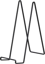 Large Plate Holder Display Stand - 12 inch Super Tall Big Plate Stands for Heavy Duty Display - Metal Picture Frame Stand - Tabletop Easel Stand for Decorative Platter | Plaque | Book - 2 Pack - Black