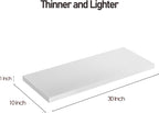 Wall Shelf Set of 1, White Floating Shelves 30 in W x 10 in D x 1 in H, Wooden Floating Wall Shelf with Invisible Brackets for Living Room/Bedroom/Bathroom/Kitchen Storage and Decor