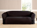 Linen Store Microsuede Furniture Slipcover, Couch Protector Machine Washable Sofa Cover Perfect for Kids, Dogs, Pets (Black, Sofa)