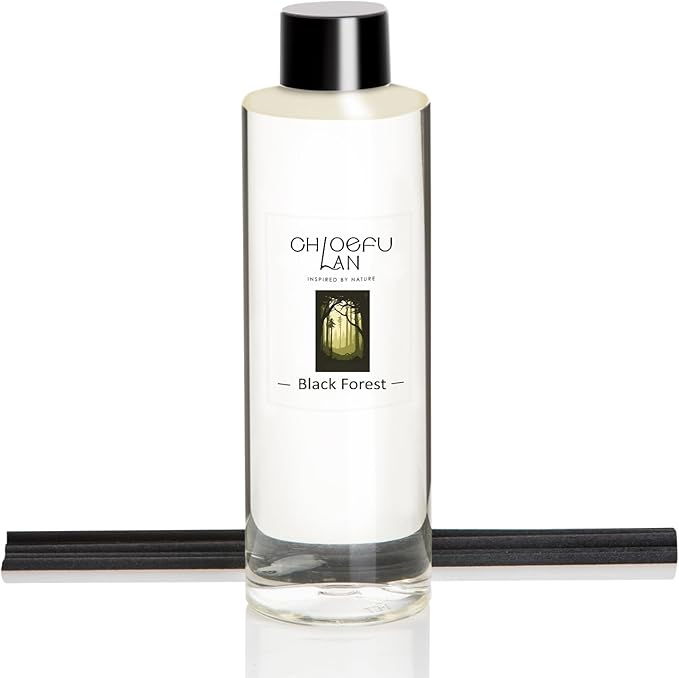 Chloefu LAN Black Forest Scented Oil Diffuser Refill 6.76 fl oz Natural Essential Oil, Aromatherapy, SPA and Home Decor for Men, 0% Alcohol, Unique Blend to Promote Sleep & Relieve Stress