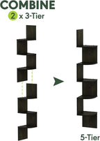 Furinno Rossi Wall Mount Floating Corner Shelf, 3-Tier Radial Set of 2, Espresso