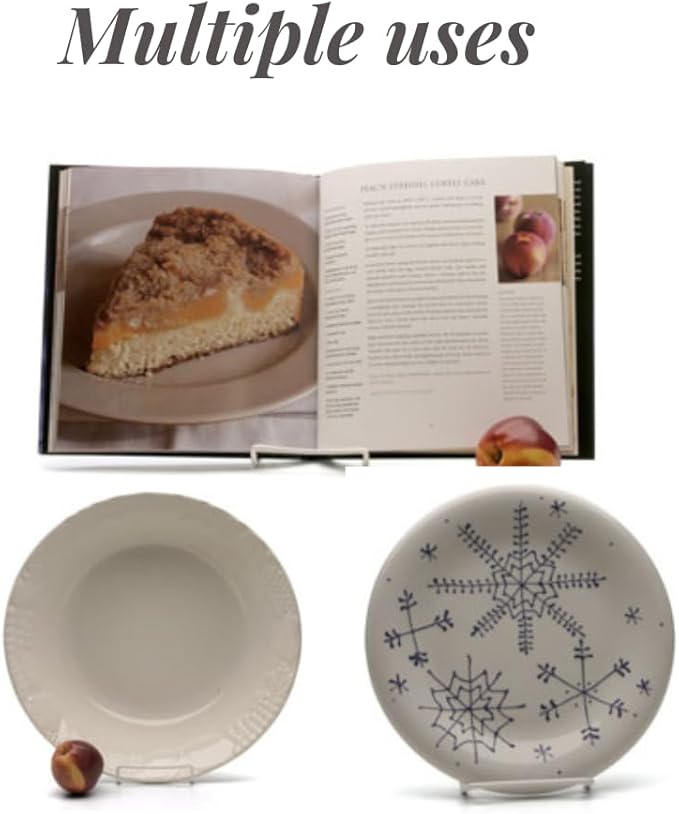 KINGDOM SOLUTIONS MADE IN USA 12-Pack Adjustable White Metal Easels - Book Stand - Sturdy Plate Stand for Art, Pictures, Books, Frames - Unique on the Market