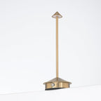Arrrow LED Cordless USB-C Re-Chargeable Desk Lamp, 5200mAh Battery Operated with 3 Color Temperature 2700K-3000K-3500K and Fingertip Touch On/Off Plus Dimming in Satin Brass