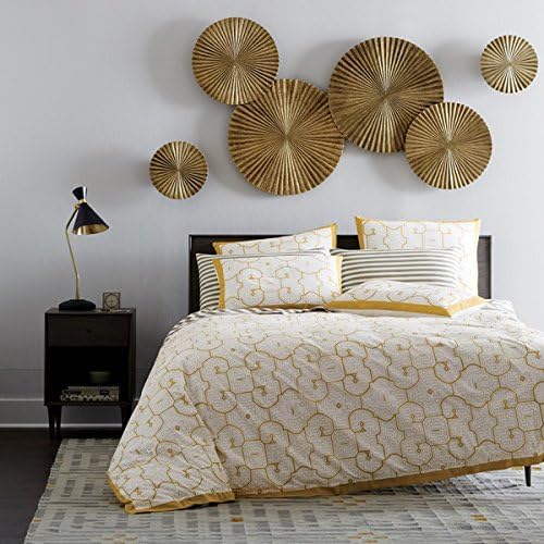 Decorlives Round Sunburst Metal Wall Art | Modern Metal Wall Hanging Décor Sculpture for Living Room Bedroom Home Office (Bright Gold | Set 6-2 Large(24") + 2 Medium(18") + 2 Small(9") Circles)