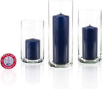 yummi Set of 36 Slim Pillars and Cylinder Vases - Navy Blue