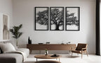 VAILLA Wood Wall Art Decor Wall Hanging Sculpture Modern Home Decoration 3 Panels Nature Wall Hangings Large Wooden Wall Arr 3D Textured Sculptures for Living Room Bedroom Office Dinnig Room (Tree of Life)