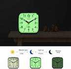 Small Battery Operated Analog Travel Alarm Clock Silent Non Ticking,Gentle Wake, Ascending Beep Sounds, Snooze,Lighted on Demand, Glow in Dark dial,Easy Set