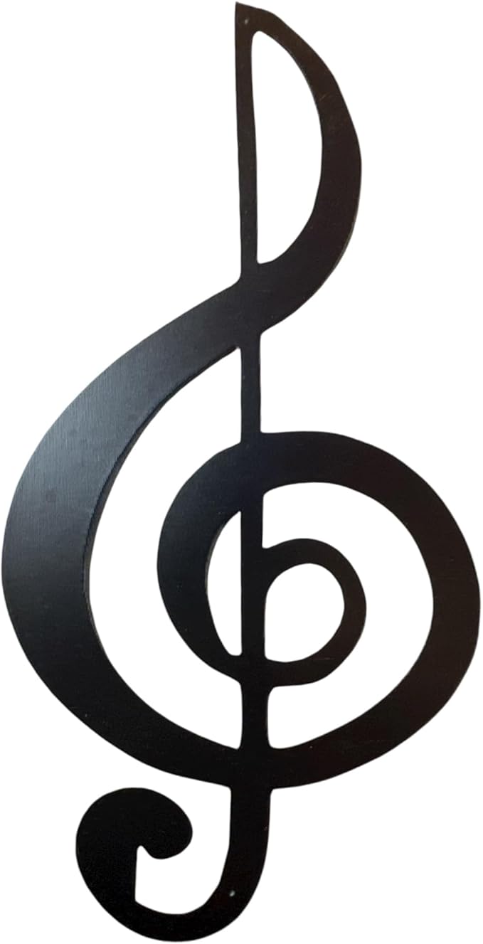 Treble Clef -Copper Bronzed Plated Musical Note Music Metal Wall Art Decor 12" x 6" (satin black painted)