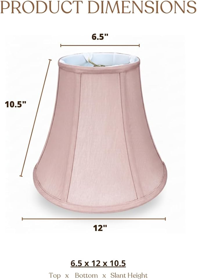 Royal Designs, Inc. BSO-704-12PNK-2 True Bell Basic Lamp Shade, 6.5 x 12 x 10.5, Pink, 2-Pack