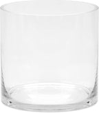 6" Wide 6" Tall Large Hand Blown Sturdy Clear Cylinder Glass Vase, Centerpiece Flower Vase for Rose, Tulip, Boquets, Hurricane Candle Holder (1, 6"x6")