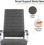LeisureMod Benmar Modern High Back Leather Office Chair with Adjustable Height, Swivel Base, Ergonomic Design for Home Office, Study, or Workspace(Charcoal, Pallet/30pcs.)
