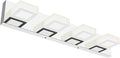 Ralbay 4 Lights Adjustable Acrylic Chrome Modern LED Bathroom Vanity Lights Over Mirror (Natural White Light)