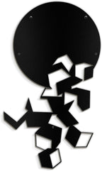 SIGNLEADER Metal Wall Art Decor Circles Abstract Shapes Minimalist Modern Abstract Wall Sculpture Hangings Home Decoration for Living Room, Bedroom, Bathroom, Kitchen, Outdoor - 30" Black