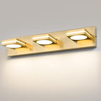 OKELI 3-Light LED Bathroom Vanity Light Fixtures, Gold Modern Bathroom Wall Lighting Fixtures Over Mirror (3CCT, 3000K-6000K)