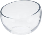 WGVI Slant Cut Bowl Glass Vase, Width 6.7", Height 5", Clear Terrarium, Candy Dish, Fruit Jar, Floral Container for Wedding Party Event, Home Office Decor, 1 Piece
