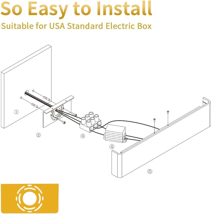 Aipsun 43.3in/40W LED Matte Black Modern Vanity Light Up and Down Wall Mount Light Indoor Wall Light for Bathroom Lighting Fixtures (Warm Light 3000K)