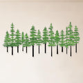 Metal Pine Tree Wall Art Decor Nature Home Decor Cedar Trees Metal Sign Wall Decorations for Living Room, Forest Decor, Nature Lover Gift (Black Green)