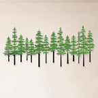 Metal Pine Tree Wall Art Decor Nature Home Decor Cedar Trees Metal Sign Wall Decorations for Living Room, Forest Decor, Nature Lover Gift (Black Green)