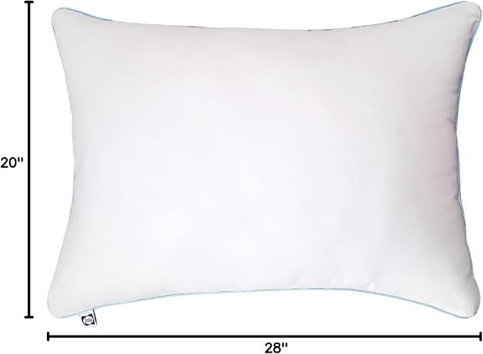 SEALY Perfect Temp Bed Pillows, Plush 100% Cotton Cover, Soft, Breathable, Temperature Balancing, Moisture Wicking, Hypoallergenic EverFluff Fiberfill, Machine Washable, Standard/Queen, White- 2 Pack