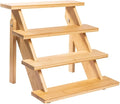 4-Tier Wood Cupcake Stand, Durable & Easy to Assemble Cupcake Holder, Collapsible Display Risers w/ Non-Slip Pads, Rustic Dessert Display Stands for Baby Shower Decorations, Vendor Fairs & More